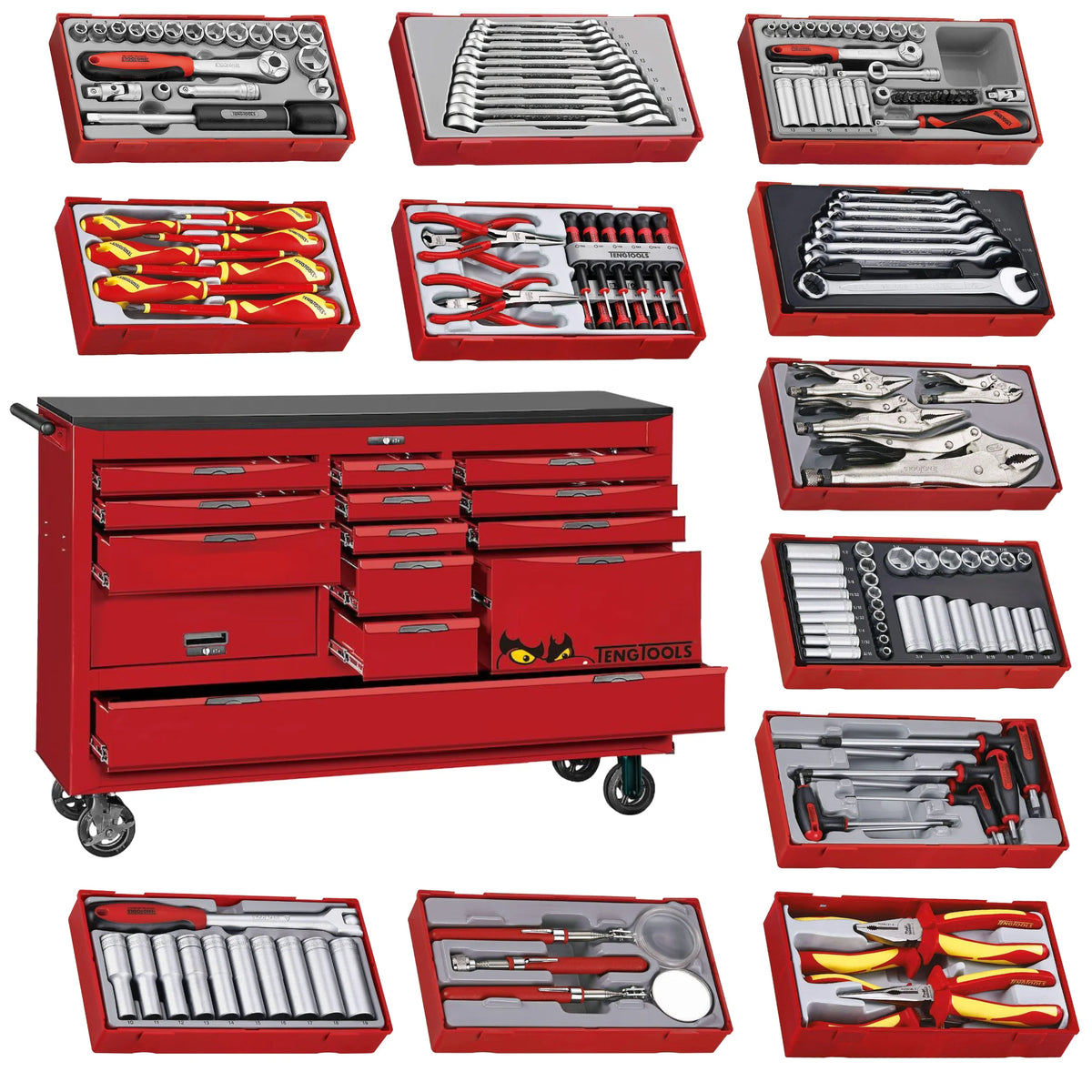 Teng Tools 1014 pezzi 67 pezzi di grande kit di accessori per l'armadietto a rotelle - TCMM1014MM